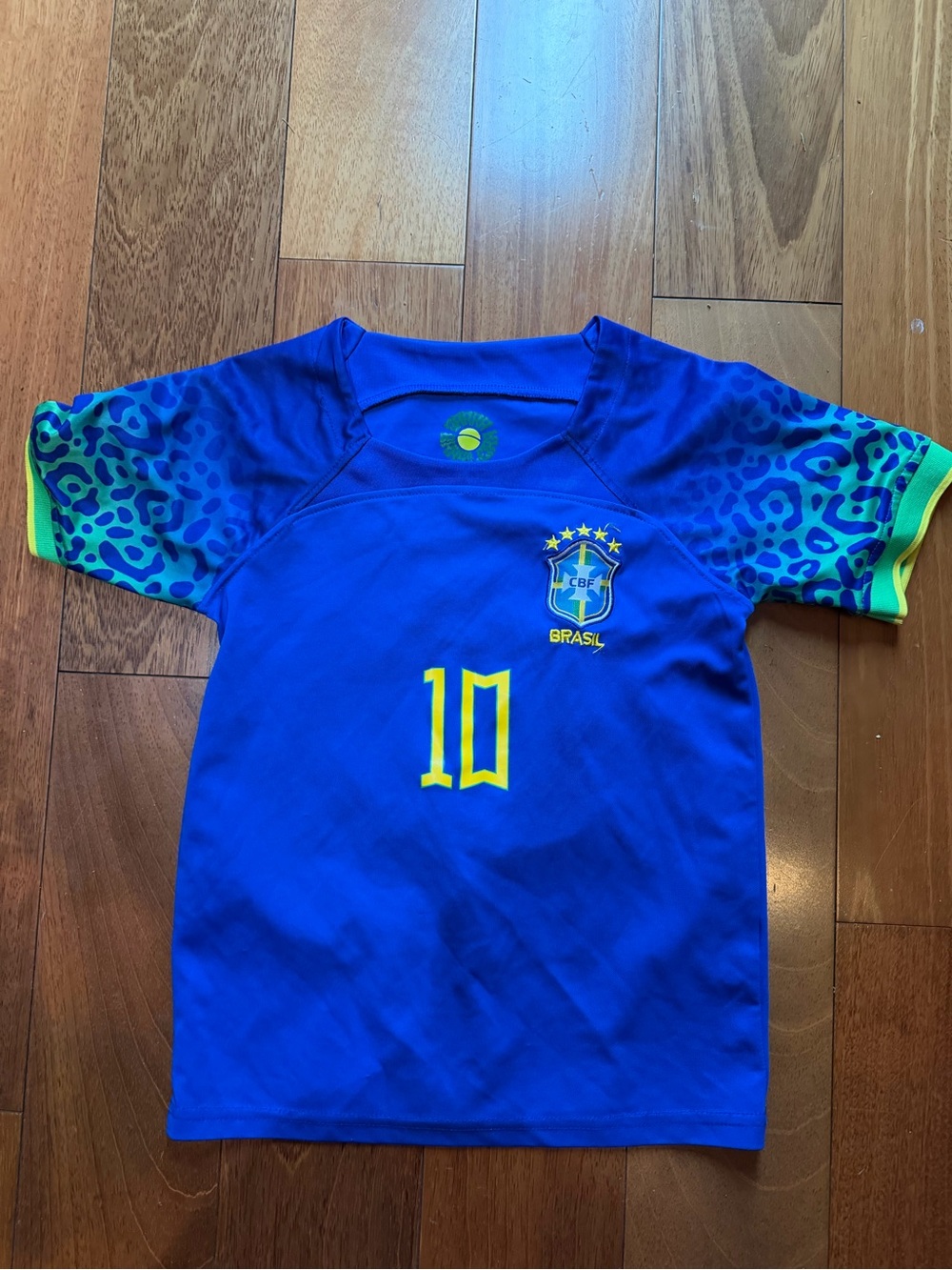 Brazil Kids Soccer Jersey Short Sleeve - Blue/Green
